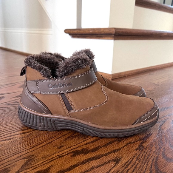 Orthofeet Siena Suede Leather Ankle Boots Brown Size 9.5 B Medium NEW - Picture 4 of 15